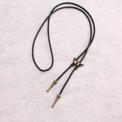 Image of GelConnie Native American Bolo Tie Rodeo Cowboy Leather Necktie Western Necklace Costume Accessories for Men,Women