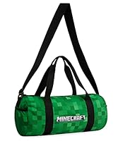 Minecraft Sporttasche Kinder Reisetasche Jungen Sportbeutel Mädchen Umhängetasche Teenager mit verstellbarem Schulterriemen (Grün, 41x18x19cm)