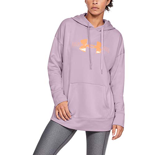 Under Armour Women's Synthetic Fleece Graphic Pullover Hoodie, Pink Fog//Peach Plasma, X-Small