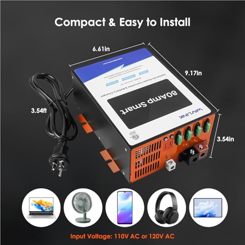 Image of WAVLINK 80A RV Power Converter 120V AC to 12V DC Battery Charger