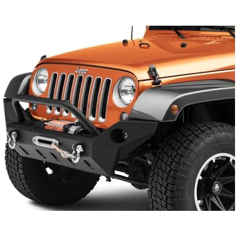 Barricade Off-Road Extreme HD Full Width Front Bumper with LED Fog Lights Fits Jeep Wrangler JK 2007-2018 Cover