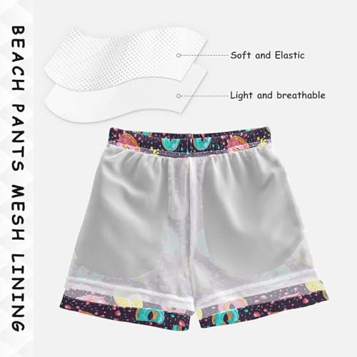 Boys Swim Trunks 2-12 Years Board Shorts Little Boys Donut Colored Glazes Quick Dry Beach Swimwear Shorts4