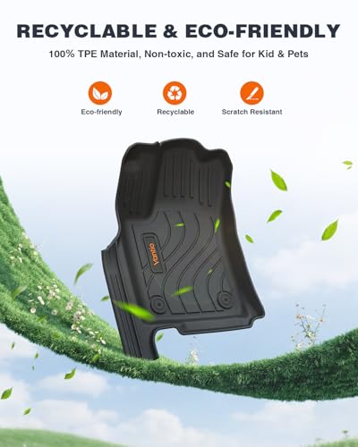 Image of Floor Mats for Dodge Durango 6 Seater 2016-2025 2026 with Cargo Liner, Custom Fit TPE All Weather Floor Liners with Door Sill & Seat Back Protection, Waterproof Anti-Slip Car Mats