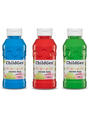 Kindersicherer 3er Farbenset (3 x 350ml) in Blau, Grün und Rot von ChildGen