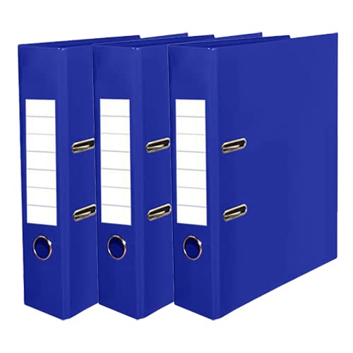 A4 Lever Arch File ๐๐๐๐ Colour Large 75mm Spine Ring Binder Folder with Finger Pull Metal-Reinforced Edges & Strong Plastic Cover Document Storage for School, Office, Home Organisation (Set of 3)