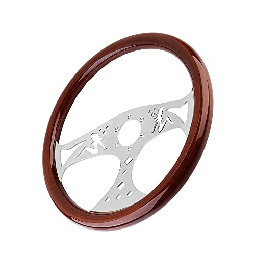 Yehicy WOODEN-01 15 Inch Car Wood Grain Steering Wheel Girl Pattern Classic Nostalgia Style Racing Wood Steering Wheel thumb #6