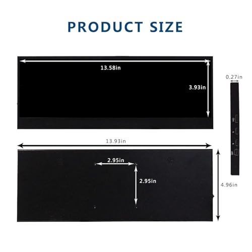 Image of VSDISPLAY 14'' 3840x1100 IPS LCD Touchscreen 4K Display with USB-C Input | Dual Speakers,for DIY Stretched Bar LCD /Laptop Second Monitor