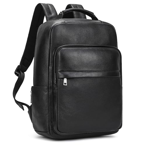LUUFAN Genuine Leather Shoulder Bag Men Women Casual Backpack Slim Daypack Laptop Rucksack Business Travel Outdoor Bag