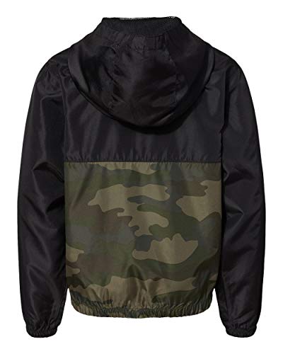 Independent Trading Company Lightweight Boys Windbreaker, Camo/Black, Medium3