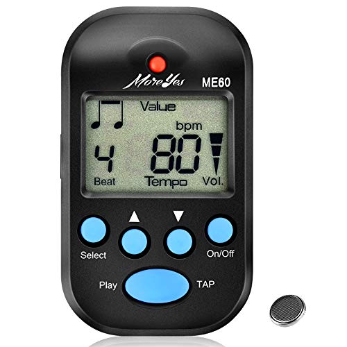 MOREYES Mini Metronome Digital with Loudspeaker Multi-functional for Saxophone Piano Guitar Violin Drum (black)