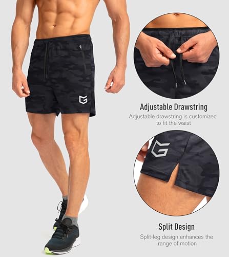 Image of G Gradual Men's Gym Workout Shorts Zipper Pockets 5 inch / 7 inch Quick Dry Breathable Runing Athletic Short for Men