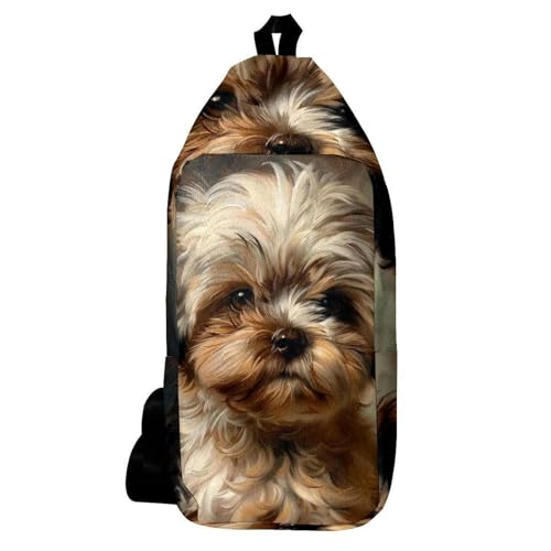 Sac à dos marron Shih Tzu contre l'encombrement : le sac bandoulière compact