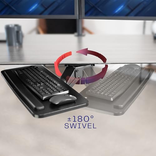 Vivo FBA_MOUNT-KB03B Adjustable Computer Keyboard & Mouse Platform Tray Ergonomic Under Table Desk Mount Drawer Underdesk Shelf thumb #6