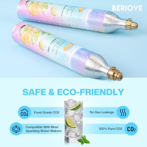 Durable 60L CO2 Cylinder for Soda Maker - Carbonates Any Drink with Threaded Cylinders (1PCS)