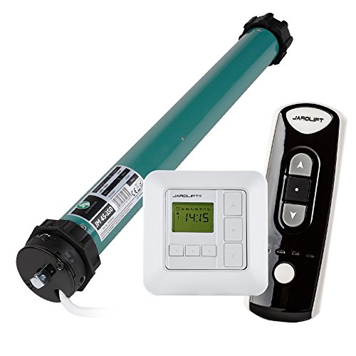 JULIUS MAYER 3x Motor tubular electromecánico JM45-350 (35Nm | SW60) + 3x JAROLIFT Sevenlogic Comfort Funk + Mando a distancia de 4 canales TDRC 04