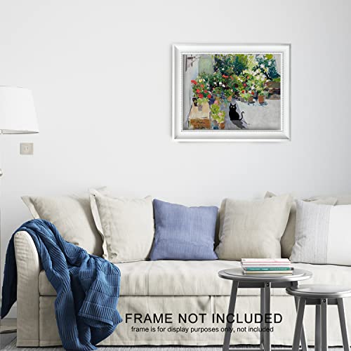 Joaquin Sorolla Garten Art Prints, Farmhouse Wall Decor, Wall Art Bedroom, Cat Decor, Vintage Wall Decor, Cat Poster, Cat Wall Art, Cat Bathroom Decor,Funny Black Cat Wall Art Prints, 8X10"Unframed #TOP3