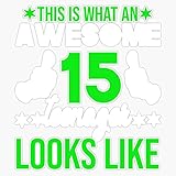 This is What an Awesome 15 Teenager Looks Like Vinyl Bumper Sticker Size 5'
