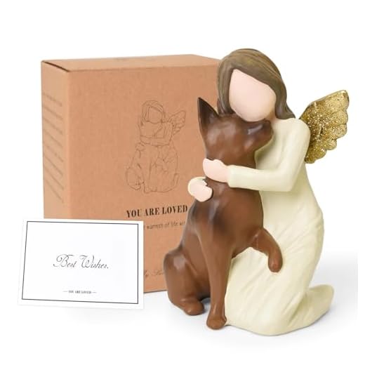FVFVAHO Schäferhund Schutzengel Engel Figur, Erinnerung Hund Freundschafts Statue Geschenk für Hundebesitzer, Gedenkgeschenke für Andenken an Verstorbenen Hund
