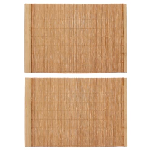 Milisten Lot de 2 Sets de Table en Bambou Naturel - 30 x 20 cm - Dessous de Plat Résistant à la Chaleur et Antidérapant - Idéal pour Cérémonie du Thé,...