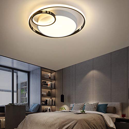 Lingkai - Lámpara de techo redonda LED de 70 W, diámetro de 60 cm, 90 CRI 6000 K, natural, con montaje empotrado, para salón, dormitorio o escalera