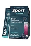 Oxylent Sport 3-in-1 Performance Supplement Drink - Sugar-Free, Effervescent, Easy Absorption of Vitamins, Creatine Minerals, Natural Energy, Supports Stamina, Blueberry Burst Flavor, 15 Count