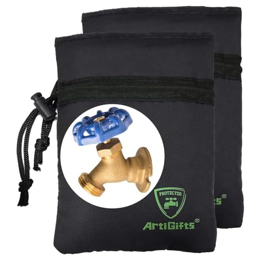 ArtiGifts Pro Outdoor Faucet Cover Socks for Winter Freeze Protection, 5.9" W x 7.7" H, Black, Set of 2