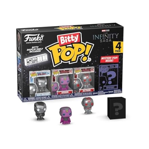 Funko Bitty POP! Marvel - Iron Man 4 Paquete Incluye War Machine, Vision, Ultron, And A Mystery Figure Y Una Mini Figura Misteriosa De Sorpresa - 2.3 Cm - Marvel Comics En Cajas De Exhibición Micro