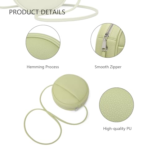 Image of Circle Crossbody Bag for Women NYLON Circle Purse with Zipper Adjustable Knot Shoulder Straps