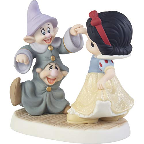 Precious Moments 202034 Disney Snow White and The Seven Dwarfs Dance Your Cares Away Bisque Porcelain Figurine, One Size, Multicolored - Image 4