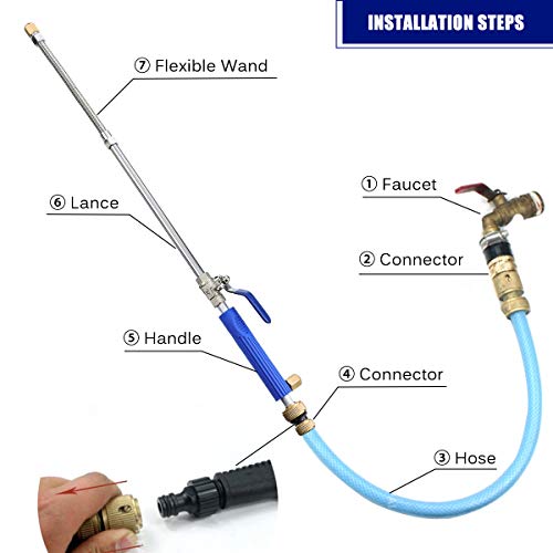 Jet Car Washer CAVEEN Magic Pressure Power Nozzle Washer Wand Hose Nozzle Car Washing and Window Washing Pressure Spray Wand (Wand+Washer)