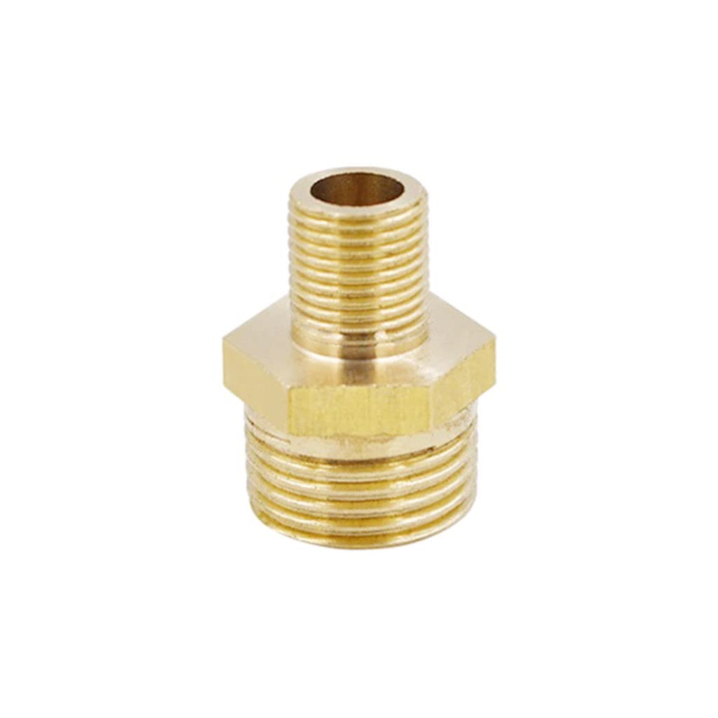 Brass Pipe Hex Nipple Fitting, 304 Stainless Steel BSP Male to Male Thread Quick Coupler Adapter - 1pc(DN6-DN10)
