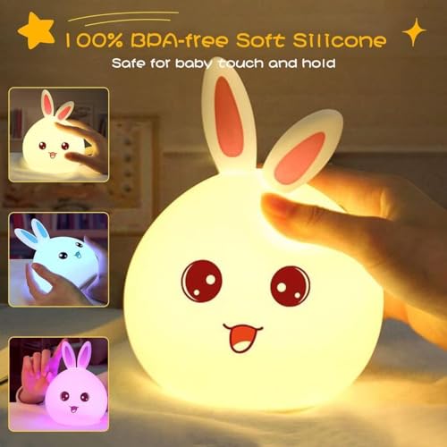 Image of Night Lamp For Bedroom, Cute Lamp, Kids, Birthday Gift, Valentine Gift Girlfriend, Rechargeable, Bpa-Free - Silicone Cloud (Round Lampled, White)