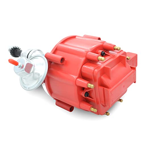 Mas Premium Hei Ignition Distributor 65K Volt With Performance Spark Plug Wires & Free Pigtail Battery Wiring Harness Compatible With Sbf Ford Small Block 260 289 302 1030213 Pe330U（Red Racing Kit） #TOP4