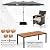 Tangkula 10 Piece Patio Rattan Dining Set with 15Ft Double-Sided Umbrella, Outdoor Heavy Duty Acacia Wood Table and Stackable Wicker Chairs Set, Umbrella with Weighted Base