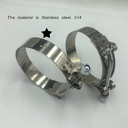 2.5INCH T Bolt Clamps Heavy Boost Hose Pipe Turbo Intercooler Kit Performance Aftermarket Radiator Accessories Automotive Universal Vehicle Parts Stainless Steel304 Nylone Insert Locknut (2.5INCH)