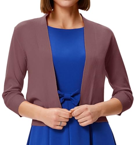 Image of GRACE KARIN Women Cardigan Sweaters Lightweight Knit Cropped Cardigans Trendy 3 /4 Sleeve Shrug Bolero S-3XL