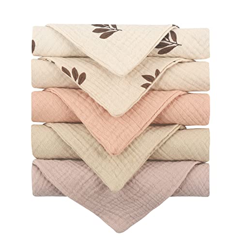 Toalla multiusos para bebé, paño para eructos, toalla de algodón para la cara, toalla de dentición de alta absorción, paño absorbente del sudor, 5 unidades