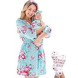 Conjunto de bata de maternidad y bebé a juego | Parto y parto del hospital, XL