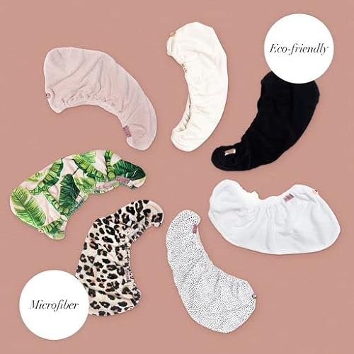 Kitsch Microfiber Hair Towel Wrap - Quick Dry Curly Hair Wraps For Women Wet Hair | Microfiber Towel For Hair | Hair Drying Towel Wrap | Hair Towels For Women | Hair Turban For Wet Hair (Leopard) #TOP6