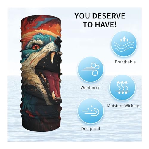 Wolf Galaxy Arte Psicodélico de Anime Gaiter Cool Cuello Cubreboca para Mujeres Hombres Balaclava Bandana para Motociclismo Ciclismo Esquí Fiesta, Blanco miniatura 5