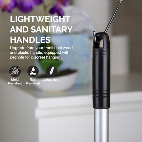Image of NEIKO 60169A Toilet Plunger | 2 Piece | Bonus Mini-sink and Drain Plunger | Compact | Patented All-Angle Design | Telescopic Aluminum Handle