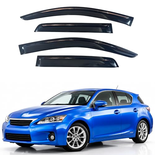 Image of IG Window Visors Fit for 2011-2017 Lexus CT200H, Out-Channel Rain Guards Vent Wind Deflectors 4PC, Car Accessories for 11-17 Lexus CT200H