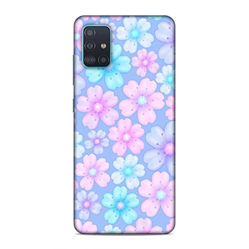 Image of Printed Mobile Back Hard Case Cover for Samsung Galaxy A51 / A51 5G | Floral Art, Flowers, Pink, Blue-23