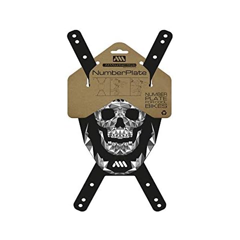 All Mountain Style Number Plate, Skull/Black, One Size Cover