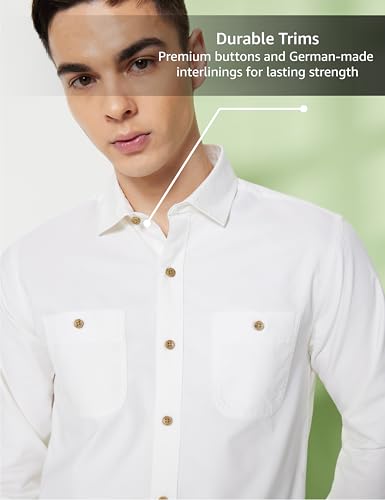 Image of Symbol Premium Men's Casual Oxford Double Pocket Shirt - Regular Fit | Full Sleeve | Pure Cotton (Available in Plus Sizes)
