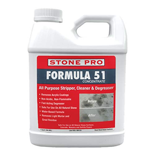 StonePro â€“ Formula 51 Concentrate (1 Quart â€“ 32 Fl Oz) (For Cleaning Marble, Travertine, Concrete, Masonry, Pavers, Ceramic Tile & Grout, Porcelain & Most Natural Stone)