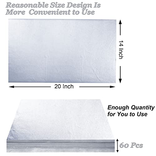 Image of 100 Sheets Silver Tissue Paper Artdly 12 x 20 Inches Silver Wrapping Paper Bulk for Weddings Birthday DIY Project Wrapping Crafts Decor