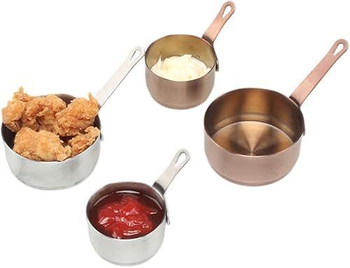 Miniatura 4 de Cacerola con asa, mini sartén con agujero para colgar, olla con asa, multiusos, resistente a la corrosión, tazas medidoras de acero inoxidable 304