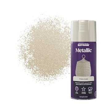 Rust-Oleum 400ml Metallic Spray Paint - White Gold
