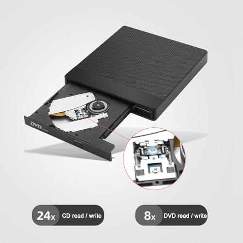 Unidad óptica externa USB 2 en 1 con lector y grabadora miniatura 2